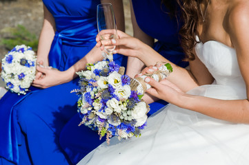 Big wedding bouquet.
