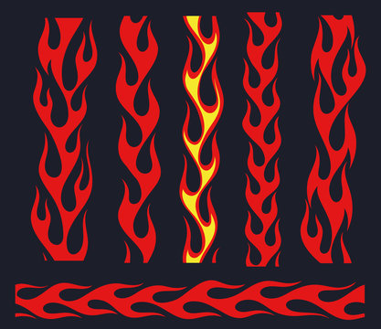 Naklejki Red flame elements for the endless border