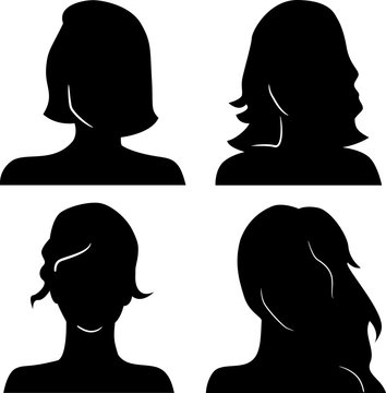 Women heads silhouettes