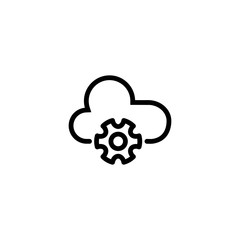cloud setting line black icon