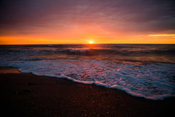 Dramatic sunset over the sea