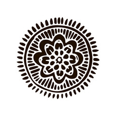 Flower mandala in hand drawn style. Vector illustration