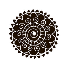 Flower mandala in hand drawn style. Vector illustration