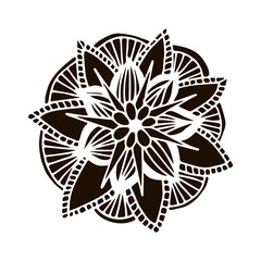 Flower mandala in hand drawn style. Vector illustration