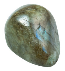 polished labrador (labradorite) stone isolated