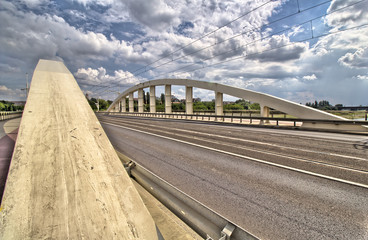 Fototapeta na wymiar Saint Rocha bridge in Poznan City on Warta river - Great Poland / Greater Poland