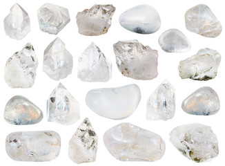 collection of various natural rock crystals