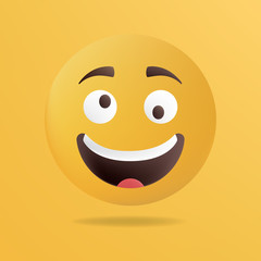 Vector illustration. Crazy emoticon face