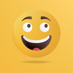 Vector illustration. Happy emoticon face