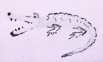 sketch of crocodile