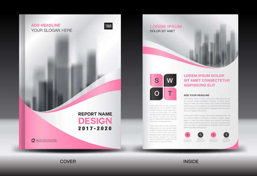 Annual report brochure flyer template, Pink cover design, business flyer template, book, magazine ads, booklet,catalog