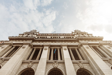 Facade of the neoclassical building of the Supreme Court of Justice of Argentina