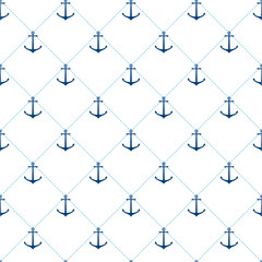 Anchors seamless pattern in white color
