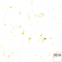 Vector abstract musical background. gold music notes