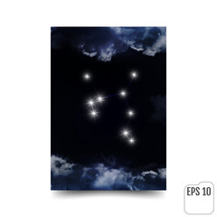 Sagittarius Constellation. Zodiac Sign Sagittarius constellation lines. The constellation is seen through the clouds in the night sky. Vector