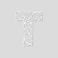 Flower font in paper style