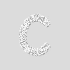 Flower font in paper style