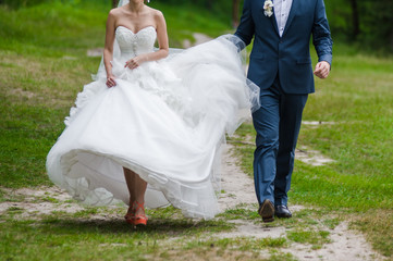 Groom and bride. Wedding day