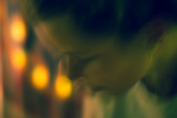 blurred face in the night