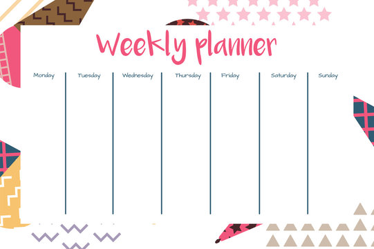 Weekly planner in vector