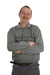 Fototapeta premium Mann mit verschraenkten Armen