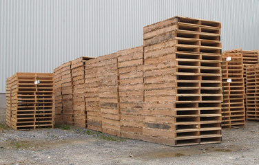 wood pallets stack shipping transport industry warehouse platform