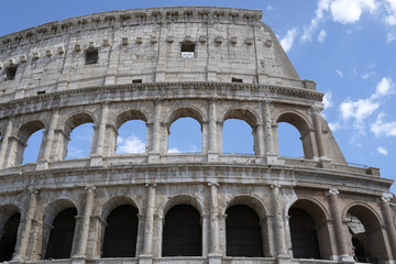 Roma, Italy - July, 2, 2017: Colosseum, ancient Roman amphitheater, one of the main sights of Rome