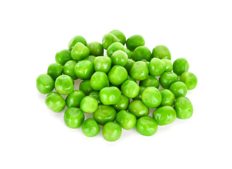 fresh green peas isolated on a white background
