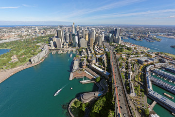 Obraz na płótnie Canvas Sydney CBD viewed from above Dawes Point