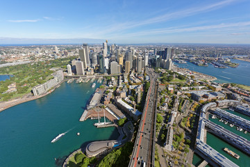 Fototapeta na wymiar Sydney CBD viewed from above Dawes Point