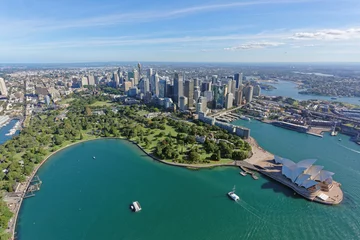 Foto op Plexiglas Sydney CBD en Royal Botanic Gardens gezien vanuit het noordoosten © Aerometrex