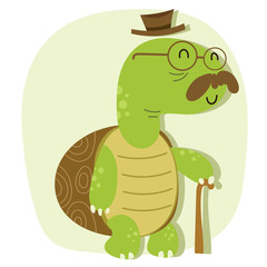 cartoon old turtle