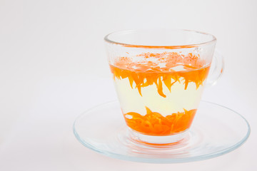 Orange pot marigold (Calendula officinalis) flower infusion