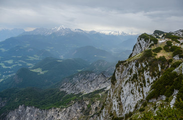 Fototapeta na wymiar Mountain, View from Untersberg Mountain in Salzburg, Austria
