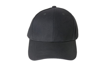 Baseball black cap, Isolated on white background.