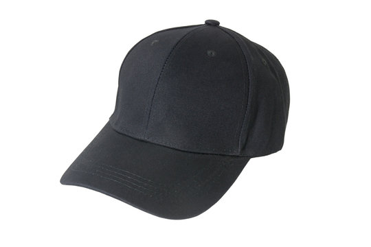 Baseball black cap, Isolated on white background.