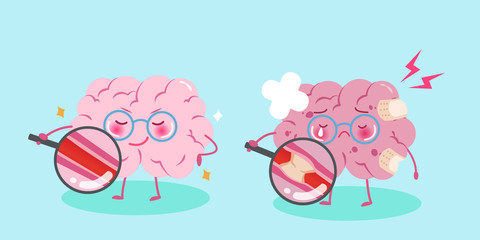 cute cartoon brain