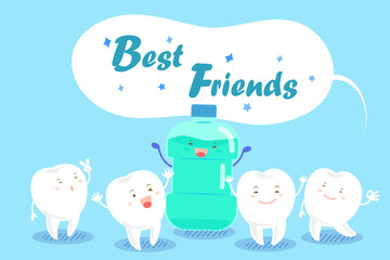 tooth with mouthwash