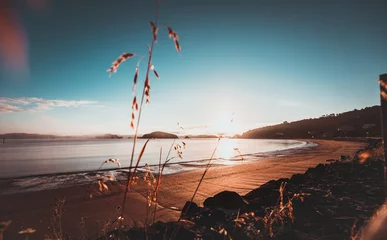 Tuinposter Sunrise in New Zealand Paihia Beach  © YiuCheung