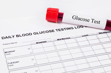 Obraz premium Daily blood glucose testing.