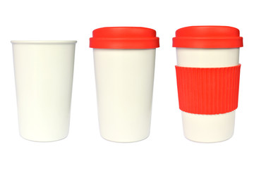 Group of glass on white background