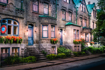 Colorful townhouses in Old Quebec City.