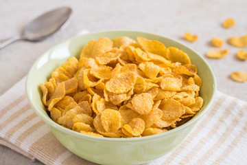 Corn flakes in bowl