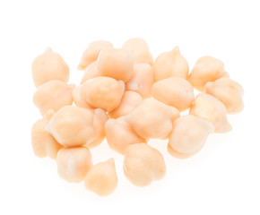 Peas chickpeas on white background