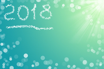 2018 text for card for your design happy new year on aqua