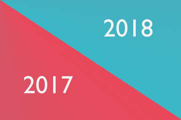 New year background. Border transition between 2017 and 2018 years.