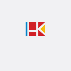 Letter  HK logo icon design template elements