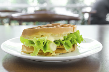 waffle breakfast food