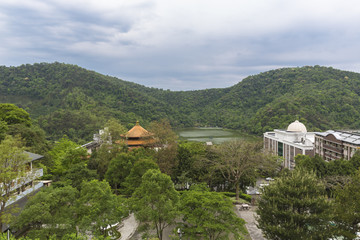 A view of the famous Sun Moon Lake in Taiwan
