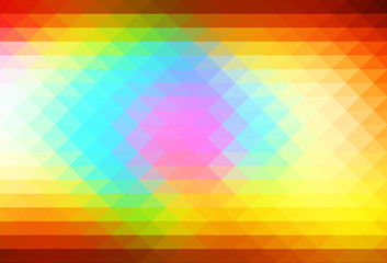 Red pink green blue brown rows of triangles background